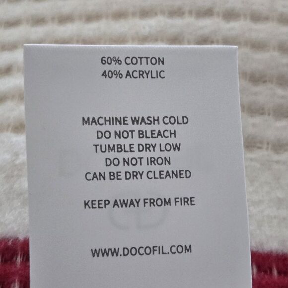 Docofil Winter Striped Soft Throw Blanket 51x67 Cotton Blend Made in Portugal - Picture 8 of 9